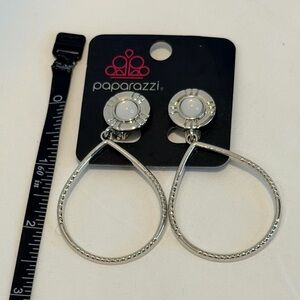 Paparazzi Earring ~ Fairytale Finish - White clip-on